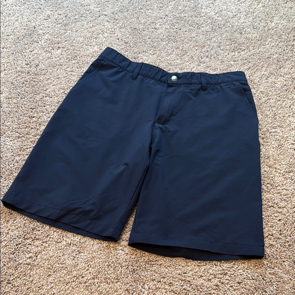 adidas Men's Dark Blue Flat Front Shorts